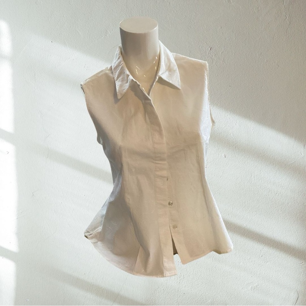 SAMANTHA Button Down Embroidered Blouse | L